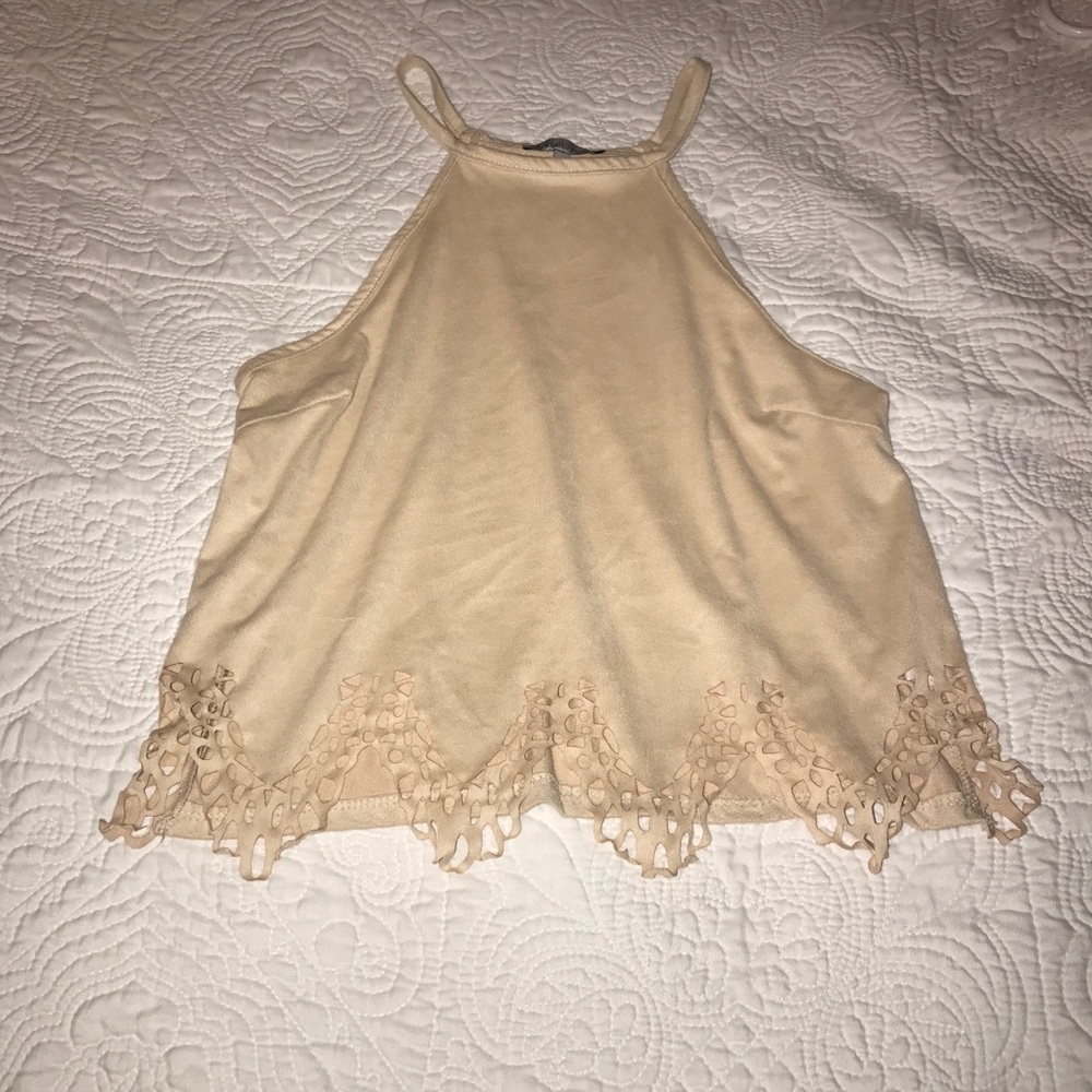 Suede crop top